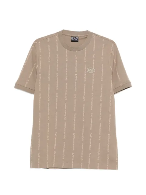 Ea7 Emporio Armani logo-striped T-shirt Neutrals 7M001391AF12874F