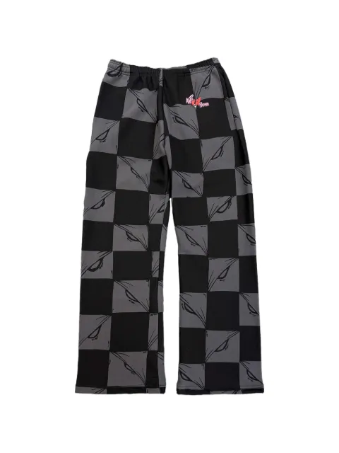 ANTI PROMO checkered "Black/Grey" track pants Black MB18