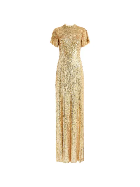 Jenny Packham Jourdain sequin-embellishment maxi dress Gold JPCLS164