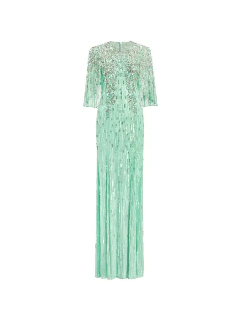 Jenny Packham Astra sequin-embellishment maxi dress Green JPCLS145