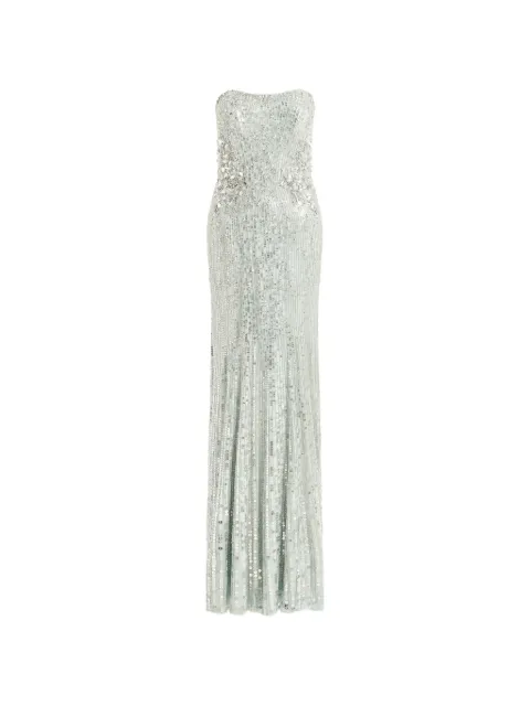 Jenny Packham Topaz sequin-embellished maxi dress Silver JPCLS166
