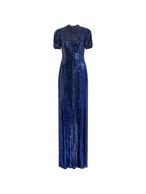 Jenny Packham Jourdain sequin-embellishment maxi dress Blue JPCLS164