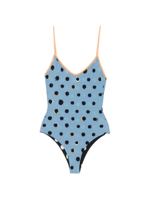 FENDI polka dot swimsuit Blue FXBA70AT9G
