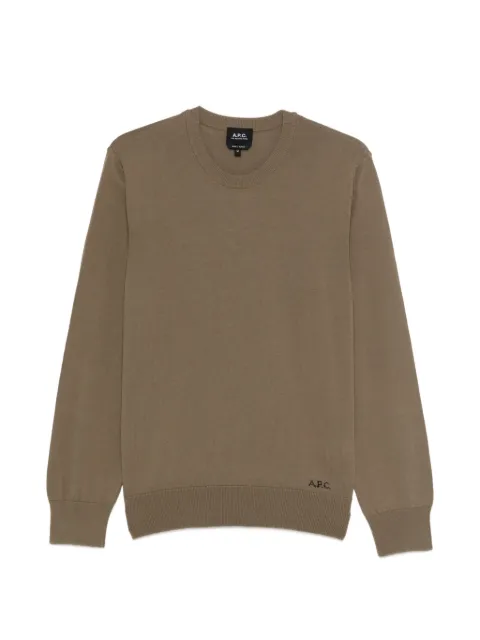 A.P.C. crewneck embroidered sweatshirt Brown COEZJH23455