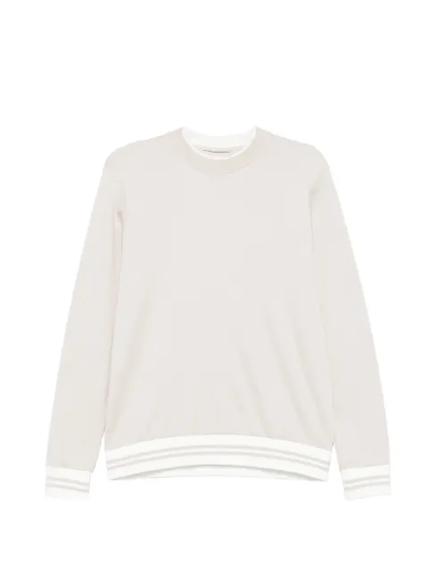 Eleventy striped-trim sweatshirt Neutrals M75FELM11TES0M244
