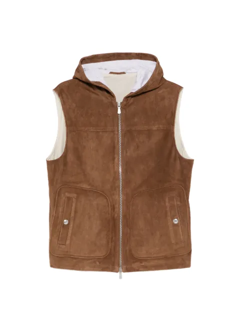 Eleventy hooded pocket gilet Brown M75GILM12PEL0M021
