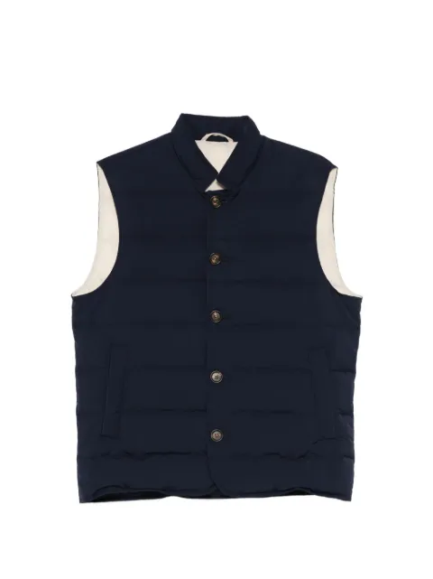 Eleventy button padded gilet Blue M75GILM05GBT27007