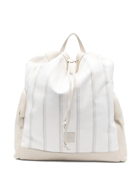 Eleventy striped-pattern drawstring backpack White M77BORM07TES0M254