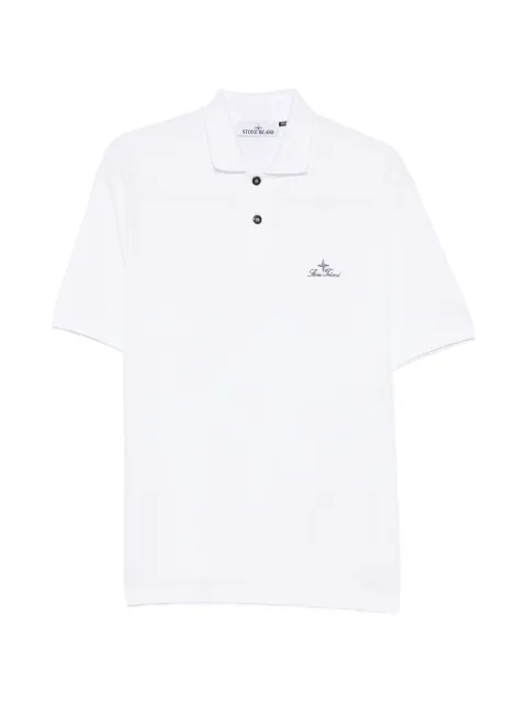 Stone Island logo-embroidery polo shirt White L1S152200001S0039