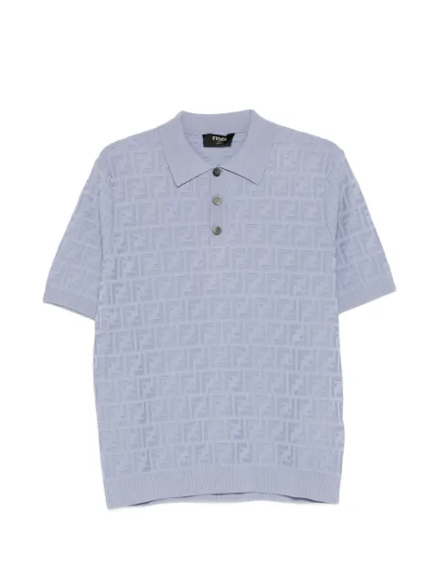 FENDI FF-motif polo shirt Blue FZC162AUW0