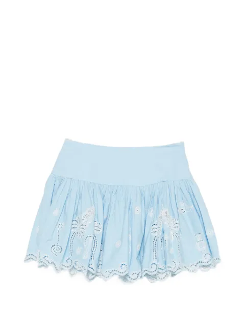ALEMAIS Maizy scalloped-trim mini skirt Blue 6133S