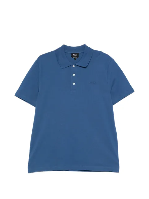 A.P.C. logo-embroidered polo shirt Blue COGWZH26342