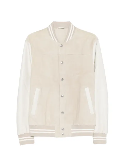 Eleventy striped bomber jacket Neutrals M75GBTM23PEL0M025