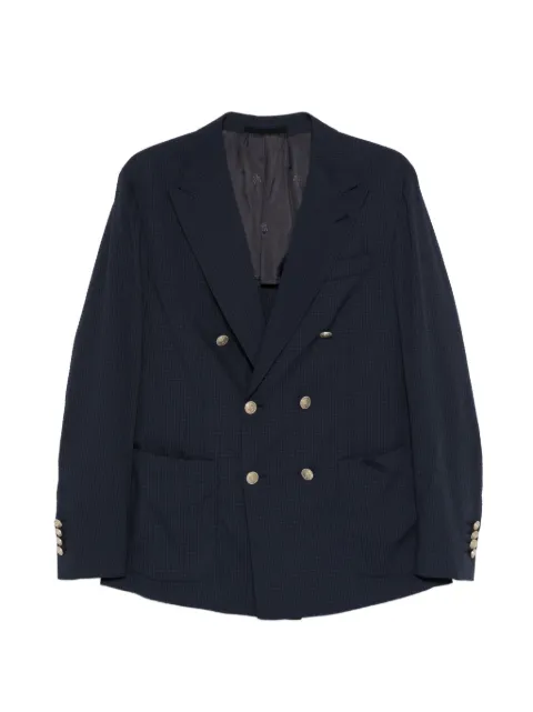 Eleventy double-breasted check jacket Blue M75GIAK10BOTTES0M169