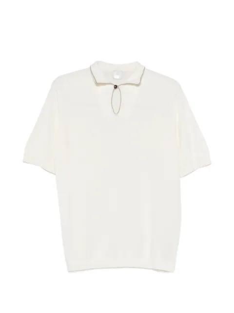 Eleventy contrasting-trim polo shirt Neutrals M76MAGM98MAG0M057