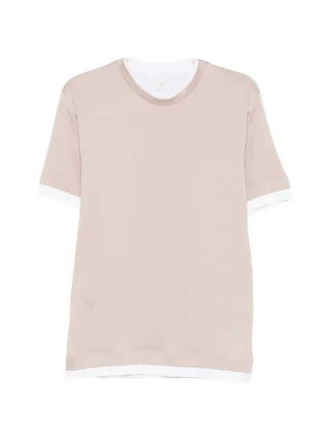 Eleventy layered crewneck T-shirt Neutrals M75TSHM01TES0M238