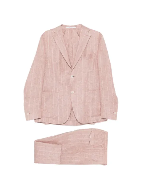 Eleventy striped-pattern suit Pink M75ABUC10TES0M012