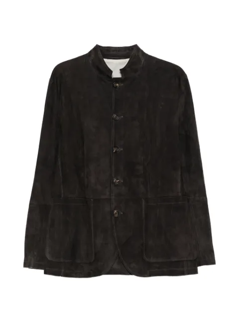 Eleventy button sheep suede jacket Brown M75GIAM06PEL0M029