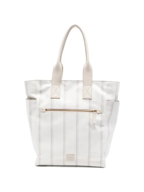 Eleventy striped zip tote bag White M77BORM10TES0M254
