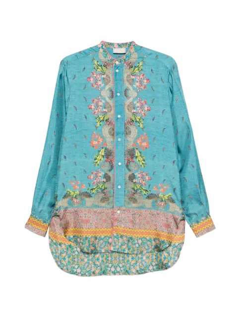 Pierre-Louis Mascia Aloe floral shirt Blue ALOESCML11185