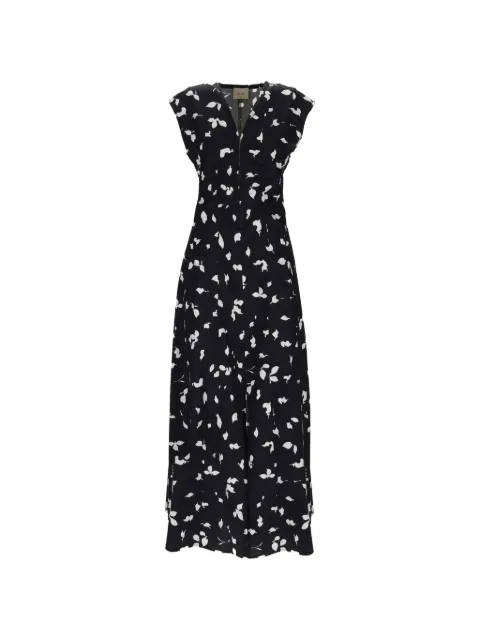 Alysi V-neck print midi dress Black 116316P6012NE
