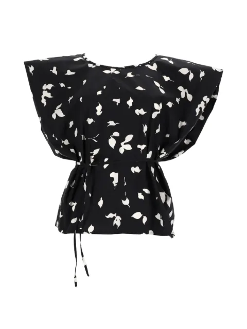 Alysi leaf-print blouse Black 116245P6012NE