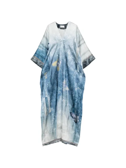 Pierre-Louis Mascia Mutka silk kaftan maxi dress Blue MUTKASAB12658518029