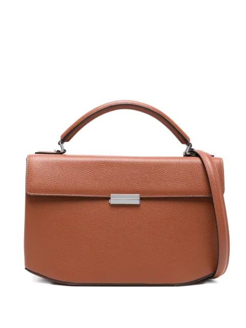 TOTEME clip grained-leather top handle Brown 262WAL0125LE0030365