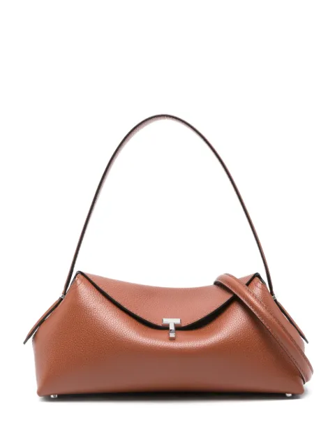 TOTEME t-lock grained-leather shoulder bag Brown 261WAL0127LE0030365