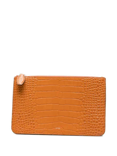 TOTEME croco-embossed threefold clutch Orange 262WAL0122LE0076366