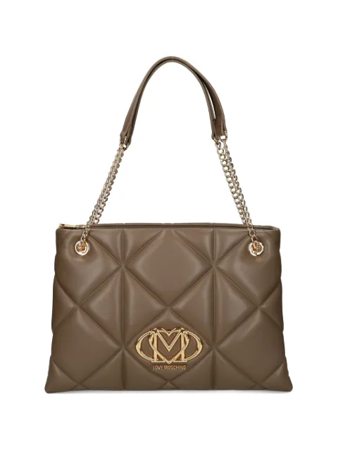 Love Moschino logo-appliqué tote bag Neutrals JC4040PP1O