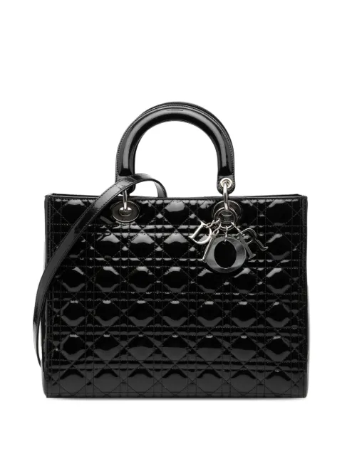 Christian Dior Pre-Owned 2011 Large Patent Cannage Lady Dior satchel Black BWGKQPN25K3PVP8F