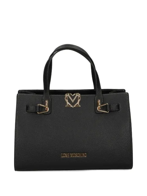 Love Moschino heart-embellishment tote bag Black JC4126PP1O