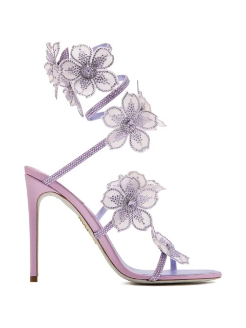 René Caovilla floral-embellished sandals Purple C12573105R001W206