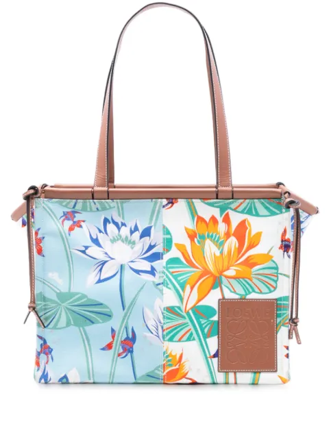 Loewe Pre-Owned 2020 Paulas Ibiza Small Canvas Waterlily Print Cushion tote bag Green 6JHZNBUVIG3Z60JF