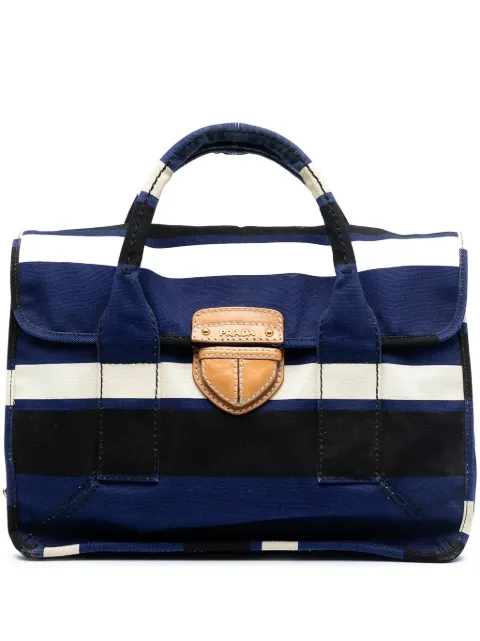 Prada Pre-Owned 2000-2025 Canvas Canapa Pattina satchel Black HKA4H24IWFK2PMHN