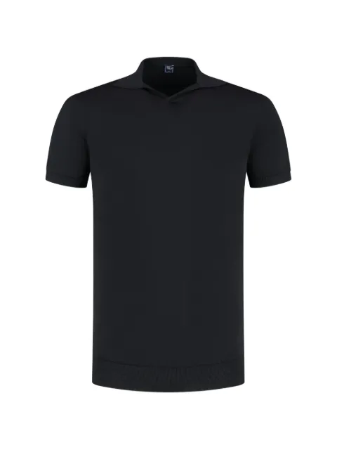 Fedeli short-sleeve polo-collar T-shirt Black MU0D5914