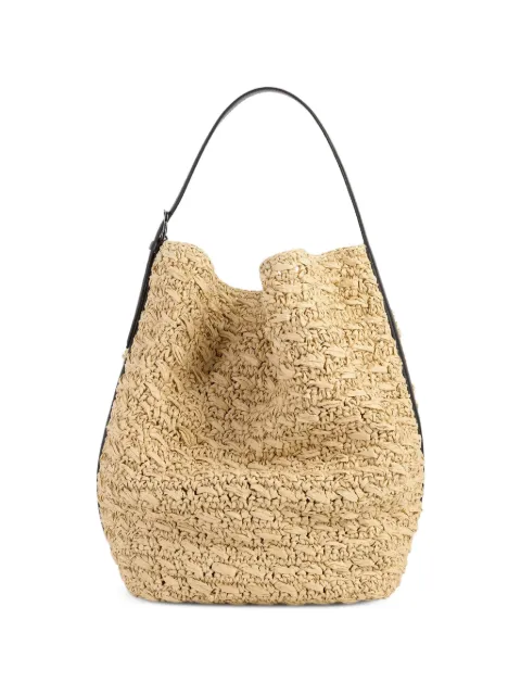 TOTEME belted paper raffia tote bag Neutrals 262WAL853FB0647238