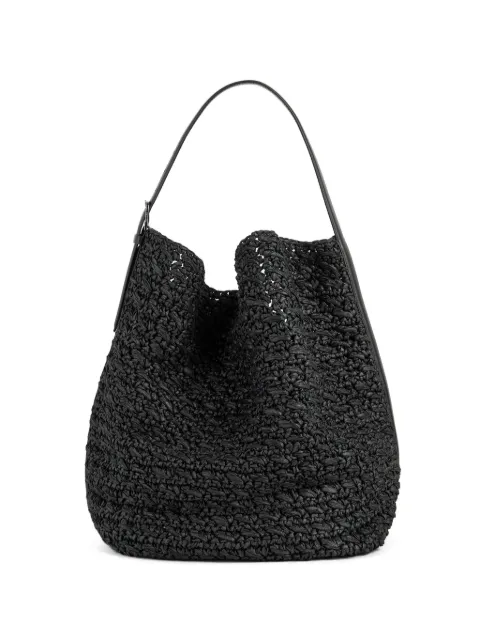 TOTEME belted paper raffia tote bag Black 262WAL853FB0647001