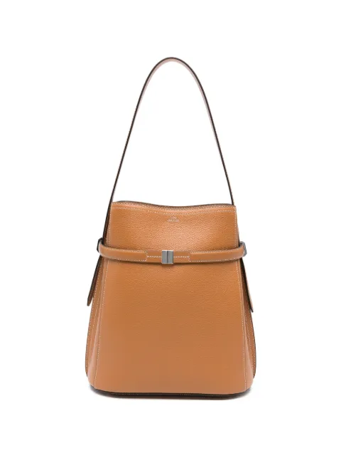 TOTEME belted grained-leather bucket bag Brown 262WAL0048LE0030105