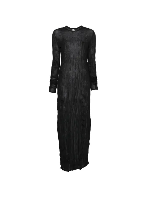 TOTEME crinkled knit long-sleeve dress black Black 262WRD0326YA0244001