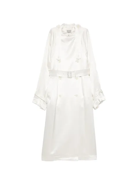TOTEME draped satin trench off-white White 262WRO0288FB0526059