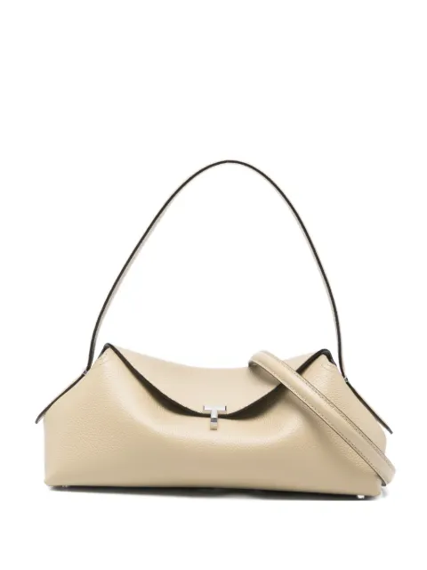 TOTEME medium T-lock grained-leather shoulder bag Neutrals 261WAL0127LE0030144