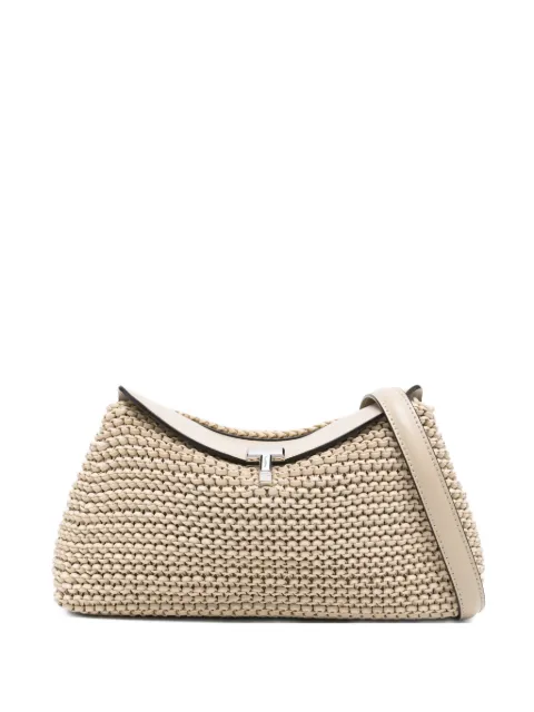 TOTEME T-lock woven-leather clutch bag Neutrals 252WAL950LE0134125