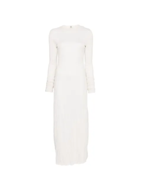 TOTEME crinkled knit long-sleeve dress pale apricot Neutrals 262WRD0326YA0244363