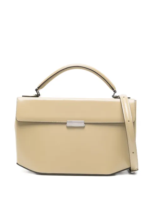 TOTEME clip polished-leather top handle cashew Neutrals 262WAL0125LE0179144