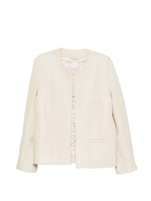 TOTEME minimal biker jacket Neutrals 262WRO0322LE0207009