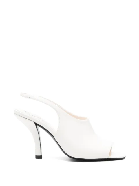 TOTEME Contour naplack slingback sandals White 262WAS0321LE0046059