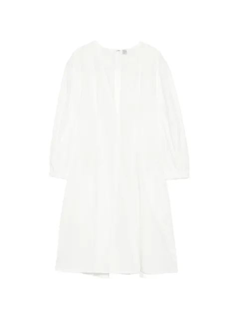 TOTEME balloon sleeve cotton dress White 262WRD0336FB0490047