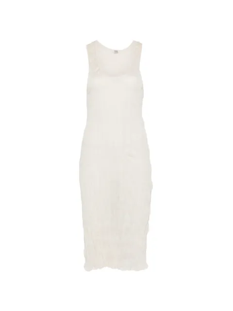 TOTEME crinkled midi dress Neutrals 262WRD0343YA0244363